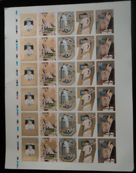 Uncut Sheet of 30 Mickey Mantle Insert Cards from 1997 Mantle Shoe Box Collection (Hurricane Relief Lot #13)